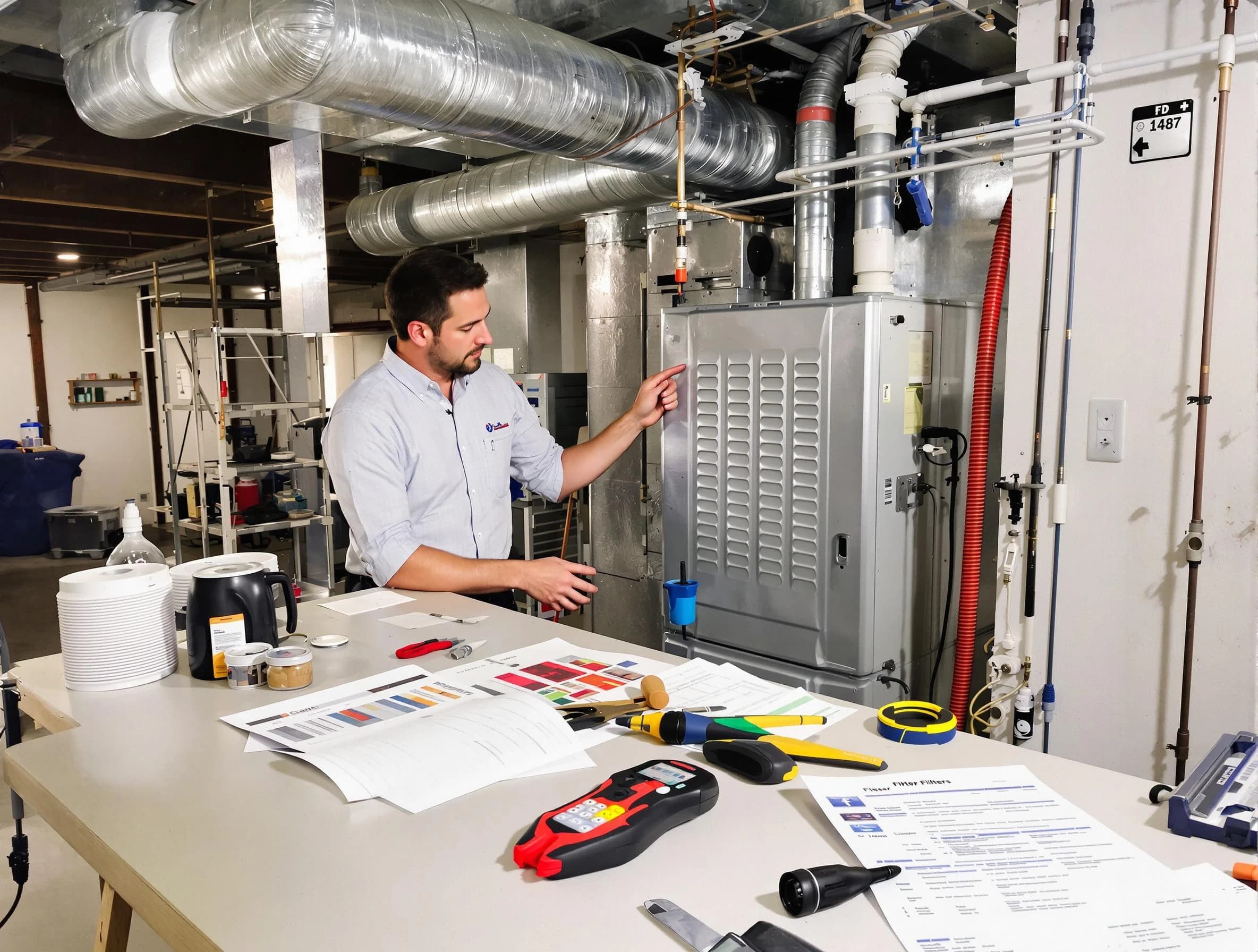 New Kensington Air Duct Cleaning inspector conducting detailed filter system evaluation using professional diagnostic tools in New Kensington