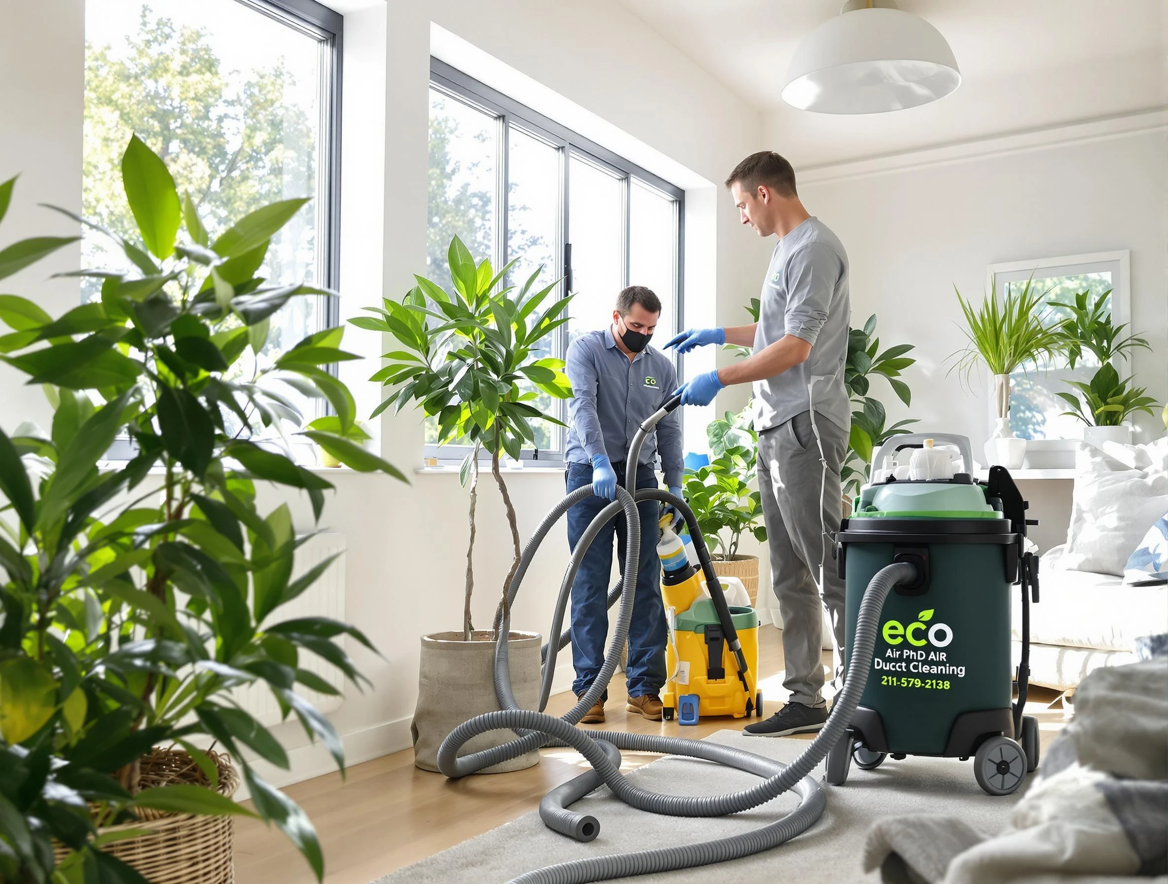 New Kensington Air Duct Cleaning technician performing eco-friendly duct cleaning using sustainable methods in New Kensington