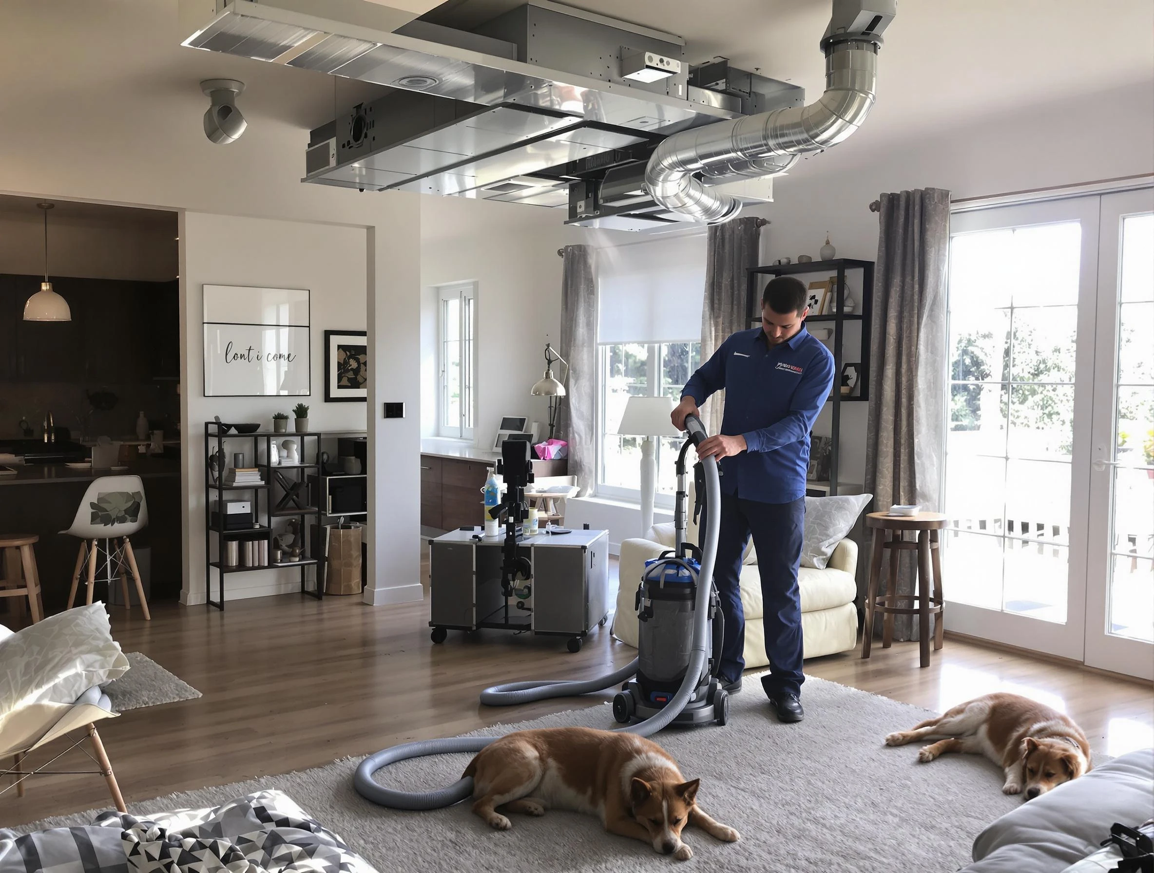New Kensington Air Duct Cleaning technician performing detailed indoor duct cleaning for improved air quality in New Kensington