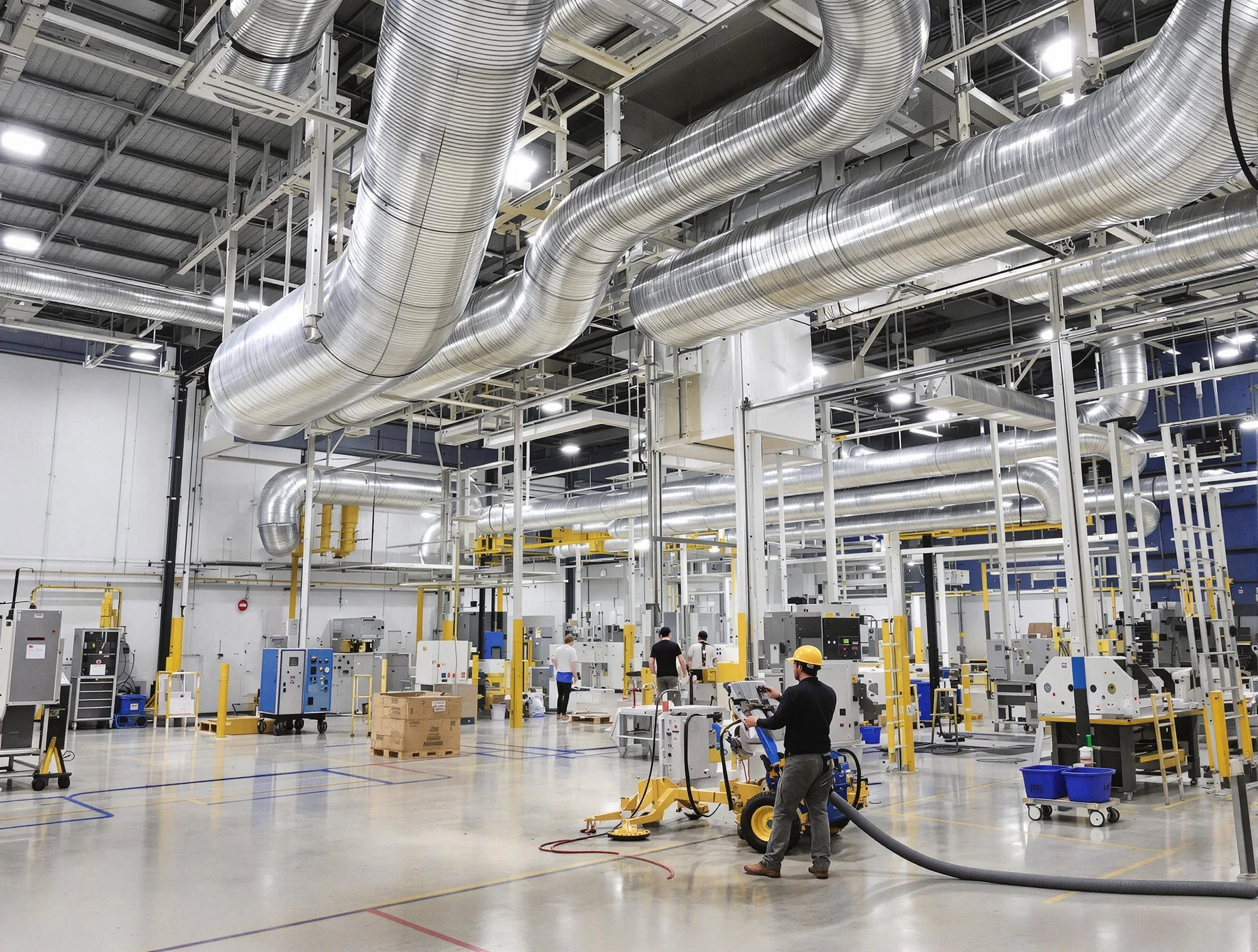 New Kensington Air Duct Cleaning team performing comprehensive industrial duct cleaning at a large facility in New Kensington