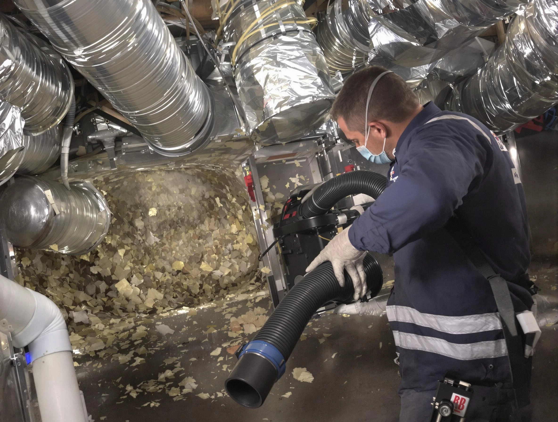 New Kensington Air Duct Cleaning specialist operating negative pressure cleaning equipment for thorough duct maintenance in New Kensington