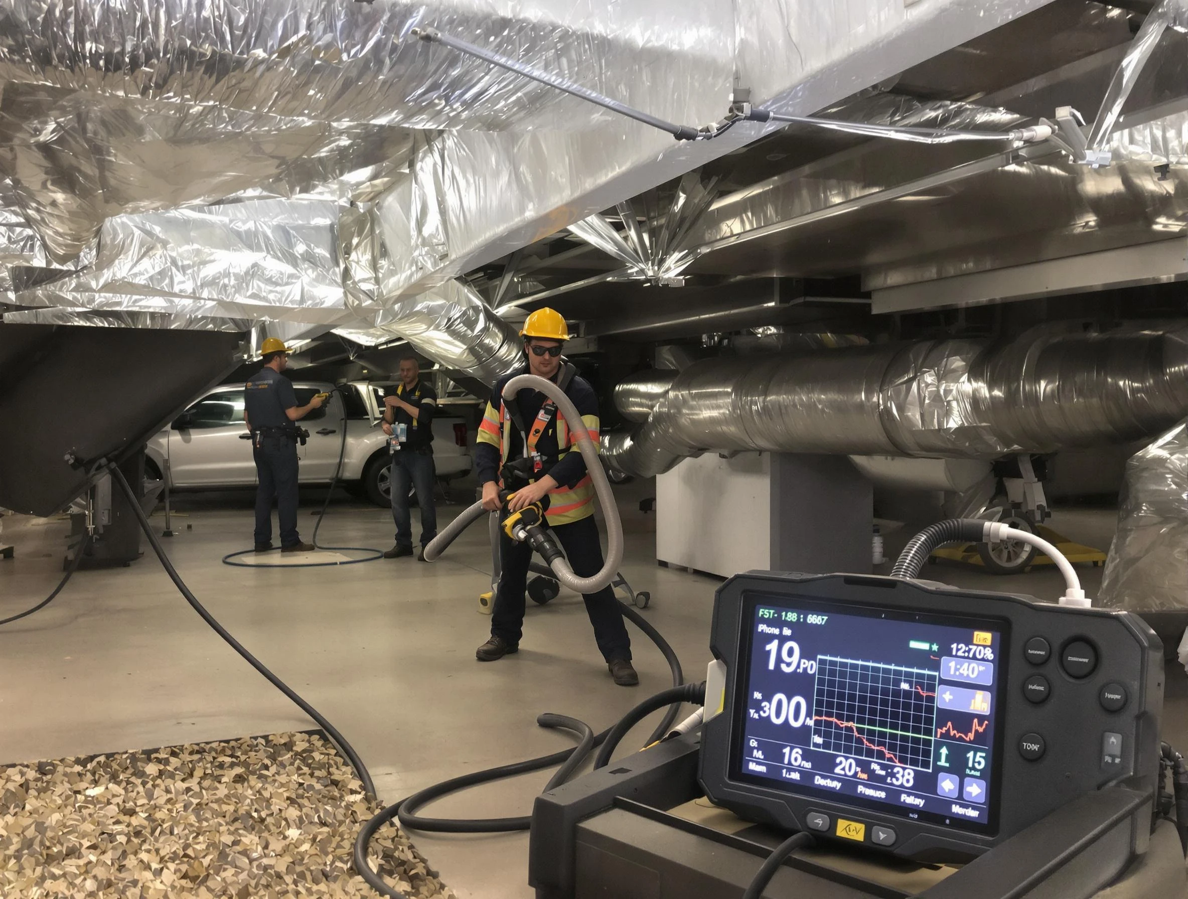 Professional negative pressure duct cleaning by New Kensington Air Duct Cleaning in New Kensington