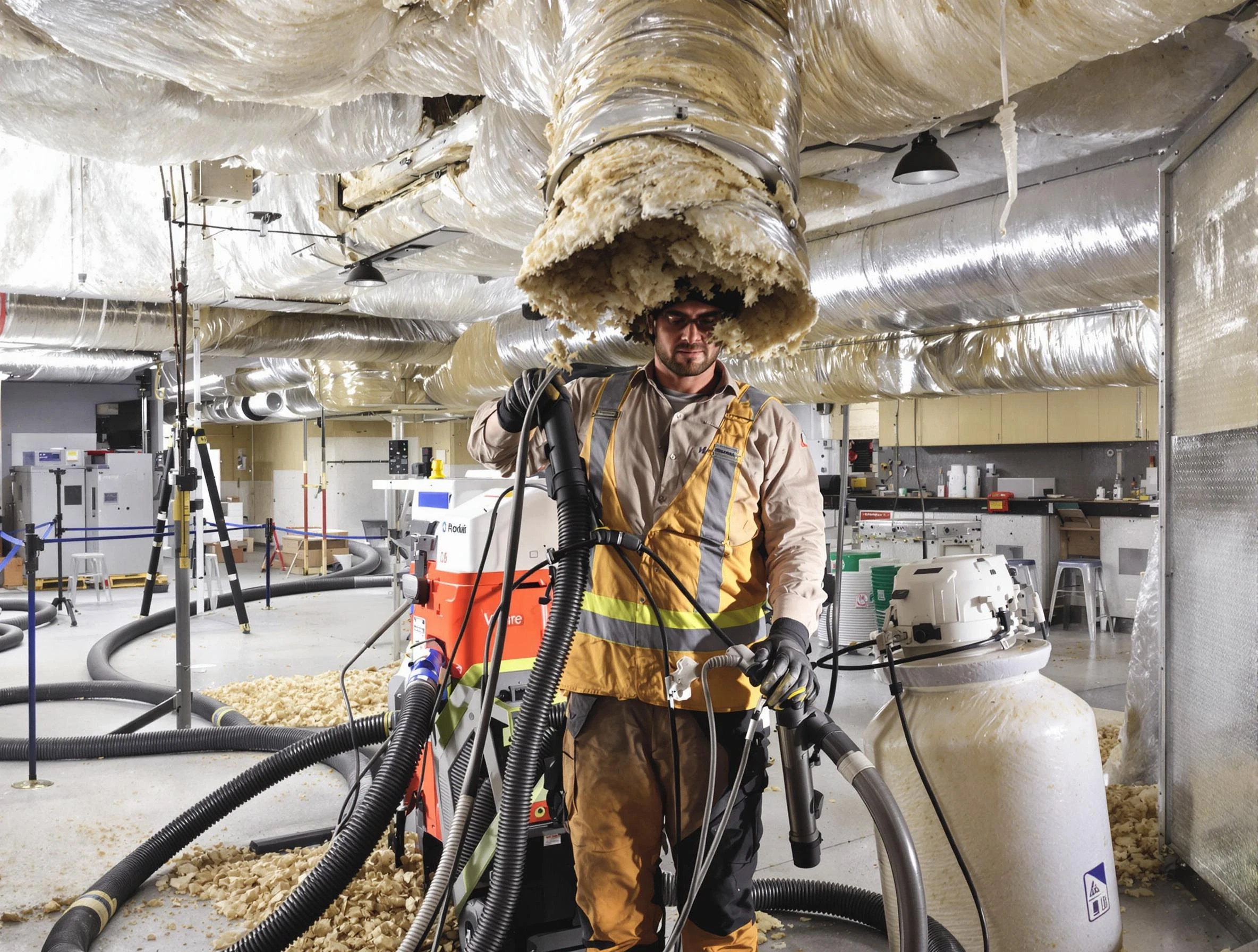 Professional vacuum insulation removal by New Kensington Air Duct Cleaning expert in New Kensington